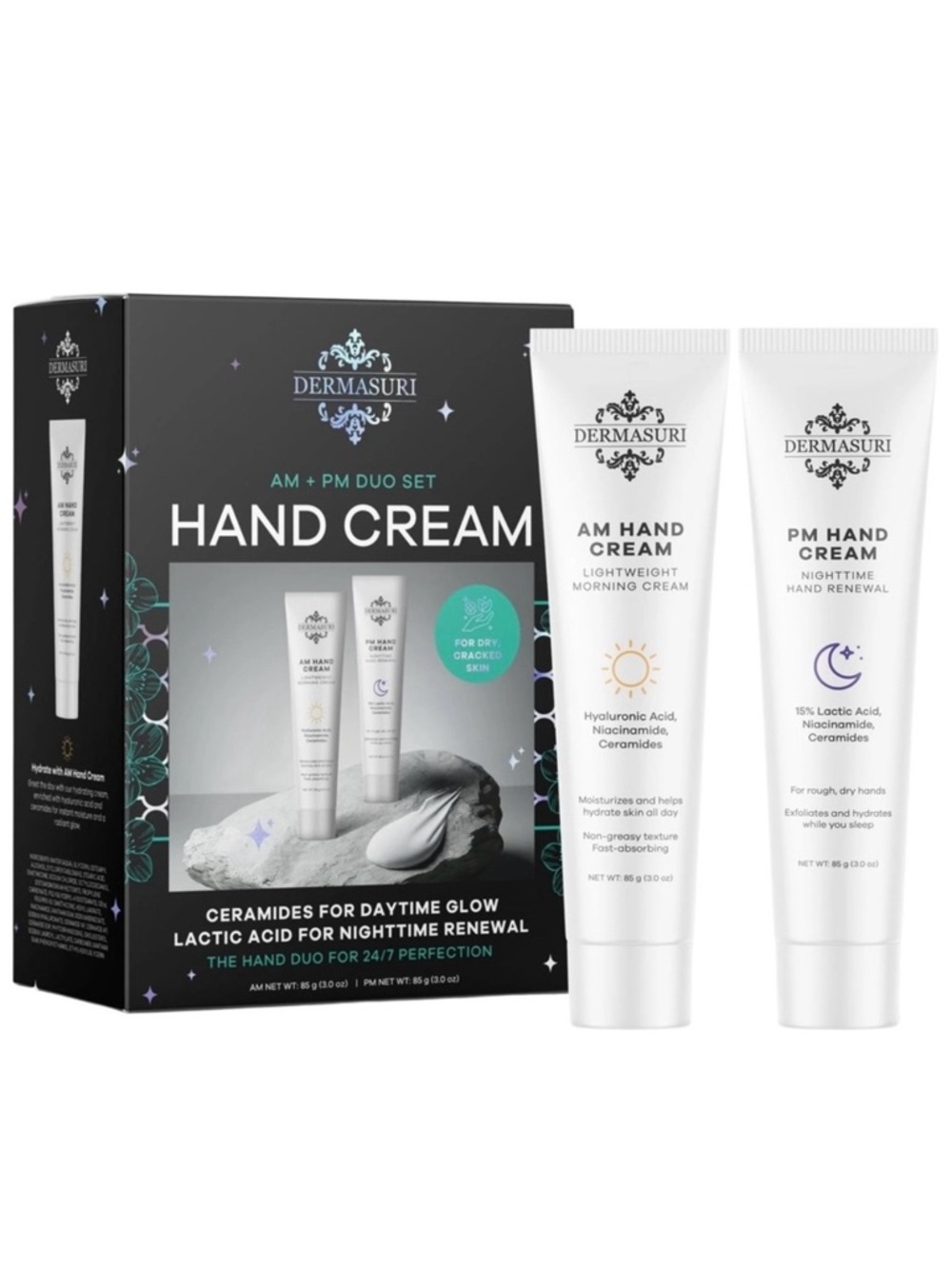 Dermasuri AM + PM Hand Cream Duo Set